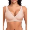 Ganado Deep V Wireless Bras for Women No Underwire Push