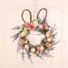 Bunny Egg Easter Wreath Simulation Lavender Wreath Decoration for Door