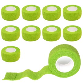Gondiane 9 Pack 1" x 5 Yards Self Adhesive Bandage Wrap Self Stick Wrap for Ankle, Wrist, Finger, Sports, Breathable Cohesive Vet Tape for Pets (Grass Green)