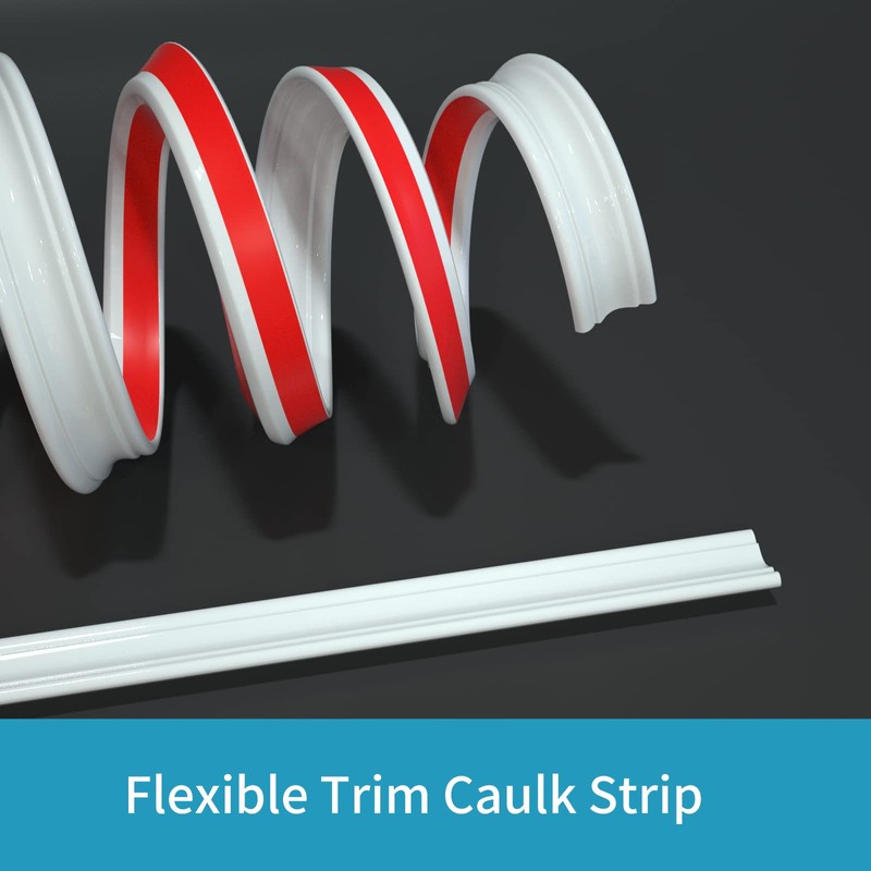 Flexible Trim Caulk Strip Wall Moulding Trim, 1 in x10