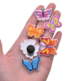 MUNSKT 25pcs Shoe Charms Shoes Clips Decoration Clog Butterfly Shoe Charms Cabots Bracelet Party Decoration Birthday Gift PVC, Polyvinyl Chloride