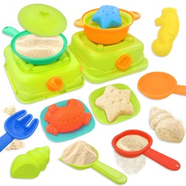 VBACALA Sand Play Toy, 2 in 1 Sandbox Set, Scoop, Crab, Horagai, Die Cut, Kitchen, Cooking, Shop, Pretend Play, Sandbox Toy, Snow Play, Water Play, Bath, Park, Beach, Toy Pretend Play