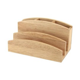 TOP SAVER Wooden Letter Rack and Stationary Holder Home and Office Desk Tidy Orginaser