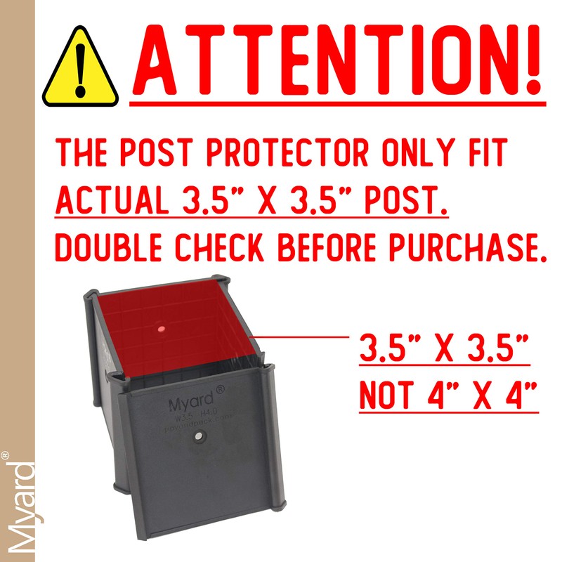 Myard Post Protectors with Screws for 4x4 Inches (Actual 3.5X3.5)
