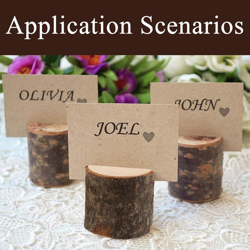 NAMYEUT Pack of 30 Wooden Photo Holders, Menu Card Holder,