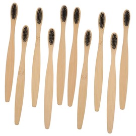 Beavorty 2sets Ergonomic Handle Adults Toothbrushes Bamboo Nylon Tooth Cleaning Tools for Gums Breath 10pcs*2
