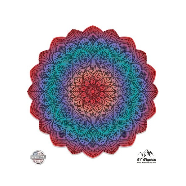 GT Graphics Detailed Mandala Beautiful Flower Design - 12" Vinyl Sticker Waterproof Decal