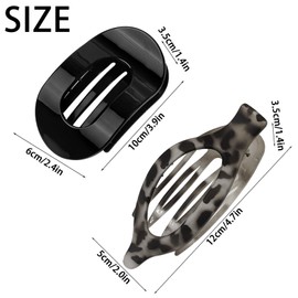 GWAWG 6PCS Flat Hair Clips for Women Girls, Curved Design Hair Claw for Lying Driving Working, Strong Holder for Thick Thin Hair, Nonslip Hair Accessories, Multi Color Pairing Clothes