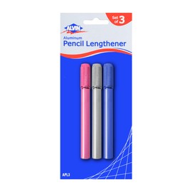 ALVIN, Pencil Lengthener, Colorful Aluminum, Extension Writing Art Tools for Drawing, Drafting, and Design, Great for Students and Professionals - Set of 3