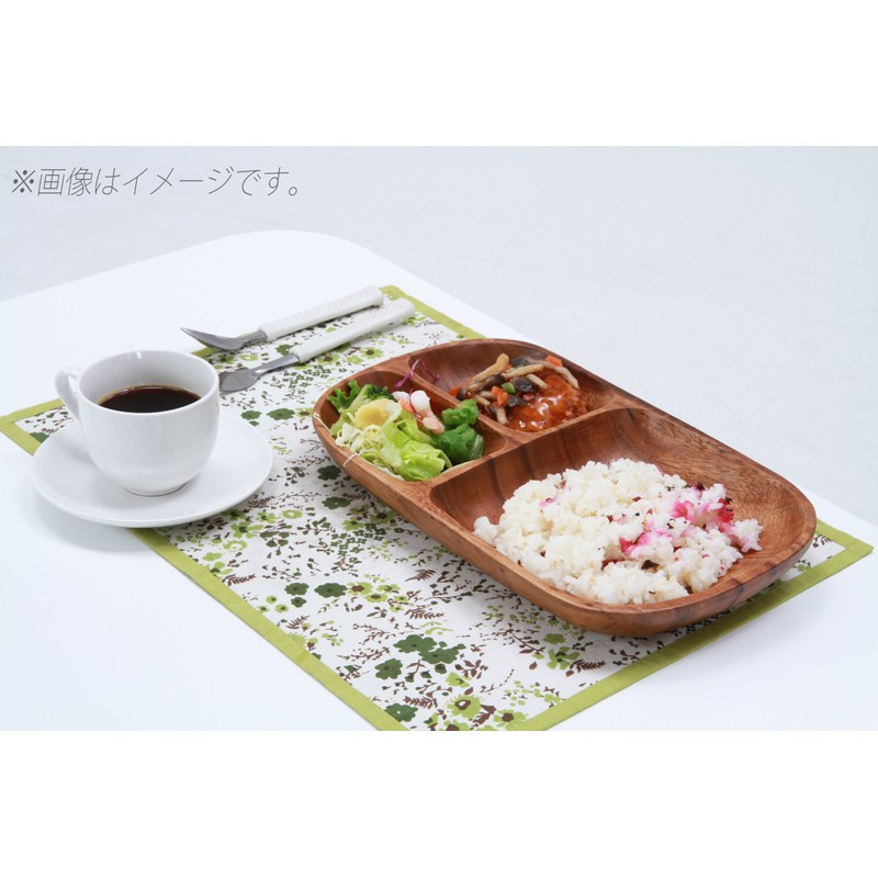 不二貿易 トレー レクタングル 幅28cm ブラウン 2仕切り付き アカシア 天然木 割れにくい 軽量