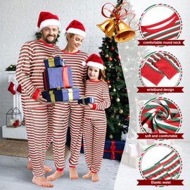 Liitrsh Matching Family Christmas Pajamas Set striped Pajamas Classic Sleepwear Loungewear Xmas Holiday Pajamas(Men,Medium,Red White and Green)