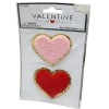 Unbranded NEW Valentine’s Day HEARTS Patch Fuzzy/Chenille Stickers Pink/Red 2