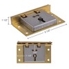 Large Brass Half Mortise Chest or Box Lid Lock w/Skeleton