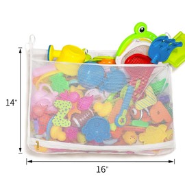 FIUIRYA NATURAL PRODUCTS Bath Toy Storage Bag, Bath Toy Hanging Organiser Bag, Bath Toy Mesh Bag, Ideal for the Family Bathroom