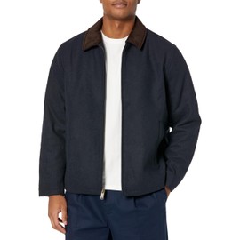 Dockers Men's Wool Blend Zip Up Jacket with Quilted, Navy (Without Bib)