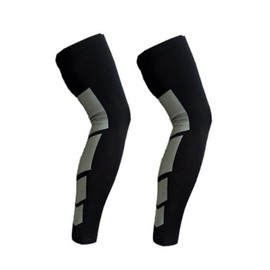 Wonzone Sports Full Long Leg Compression Knee Sleeves UV Protect Thigh Calf for Men Women Running Football Basketball Cycling (Black, X-Large)