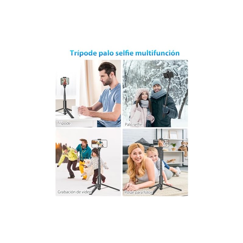 Gahenwo Tripie para Celular de 170 cm Selfie Stick Aluminio