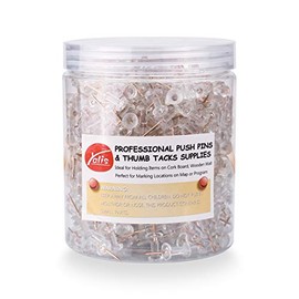 Yalis Push Pins 600 Count, Standard Rose Gold Pins Clear Thumb Tacks Steel Point and Clear Plastic Head (Rose Gold)