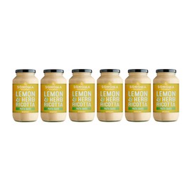 Lemon Herb Ricotta Pasta Sauce | No-Sugar Added | Fresh Ingredients | 25 Ounce Jars (Pack of 6)