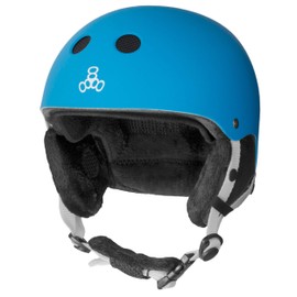 Triple Eight Snow Audio Ski and Snowboard Helmet with Built-in Speakers, Blue Rubber, Large/X-Large