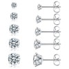 5 Pairs 316L Stainless Steel Stud Earrings Set, 3-7mm Hypoallergenic