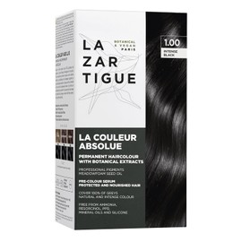Lazartigue Permanent Haircolour 1.0 I Tinte negro intenso I Sin amoníaco con extractos botánicos y alta concentración de pigmentos I Para todo tipo de cabello I 150 ml