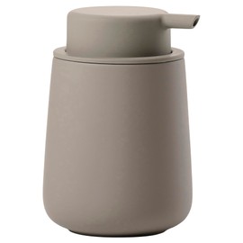 Zone Denmark Nova One Seifenspender fürs Badezimmer, Spender aus Keramik für Handseife/Flüssigseife, Durchm. 8 cm, Höhe 11,5 cm, Fassungsvermögen 250 ml, Taupe