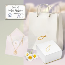 fish Taufgeschenke für Mädchen Taufring mit Kette Silber 925 mit Tasche Karte und Geschenkbox Taufe Geschenk