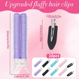 cobee 10 Pcs Volumizing Hair Clips, Roller Clips For Hair Root Lift Hair Volume Clip, Portable Rollers Accessories for Styling Tools And Appliances