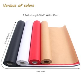 RINGSUN Wrapping Paper Roll, Gift Wrapping Paper, Kraft Paper 80gsm, Ideal for Packing Present Wrapping Art Craft Postal Shipping (Black, 30x1000cm)