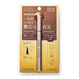 EVERYYOU Liquid Eyeliner 0.02 fl oz (0.5 ml), Extra Fine Brush Type, Made in Japan (Burgundy)