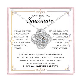 SOPIFY To My Soulmate Necklace for Women Valentine's Day Gift From Husband/Boyfriend,To My Soulmate/Wife/Girlfriend Funny Gifts,Meaningful Gift Ideas For Wife,Gift for Her Romantic