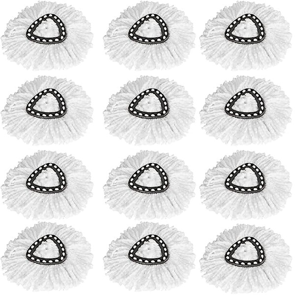 12 Pack Spin Mop Replacement Heads, Microfiber Spin Mop Refills