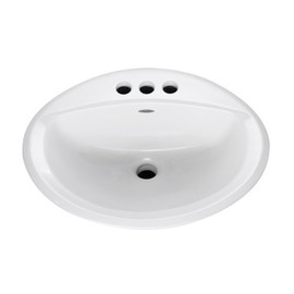 American Standard 0476.928.020 Aqualon Self-Rimming Countertop Lavatory Sink with 4-Inch Less Overflow, White