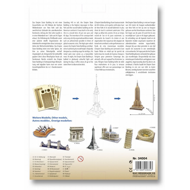 Folia 34004 - 3D Modellogic, 55 Pcs, Empire State Building