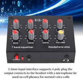 CYSFETENA Stereo Equalizer, 7-Band EQ Equalizer DC5V-12V 2 Channel Digital Equalizer, 12dB High Bass Adjustment Equalizer Home Audio Sound Board Graphic Equalizer for Recording
