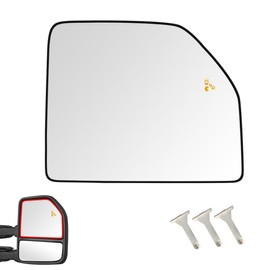 Passenger Side Heated Mirror Glass with Blind Spot Detection BLIS for Ford F150 Truck 2015-2020 Ford F250 F350 Super Duty F450 F550 2017-2022 Upper Tow Mirror (Right Side)