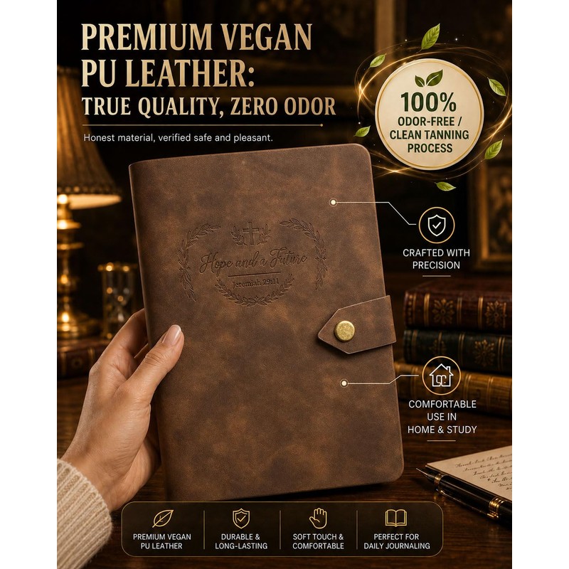 AWEZO Leather Journal, Jeremiah 29:11 Cover, A5