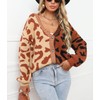 chouyatou Women's Color Block Leopard Print Button Down Long Sleeve