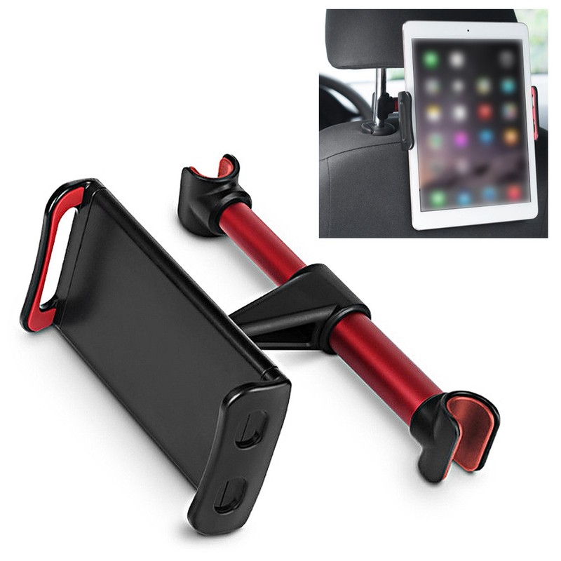 Car Headrest Mount 360° Rotating Tablet Phone Holder Backseat BracketRed
