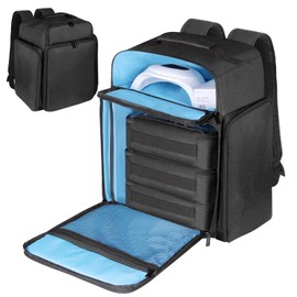 Famard Nail Polish Organizer Backpack Holds 108 Bottles(15ml - 0.5 fl.oz) and a Nail Lamp, with 3 Removable Storage bag for Nail Tech (Black)