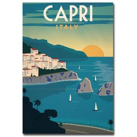 Capri Italy Travel Vintage Art Refrigerator Magnet Size 2.5" x 3.5"
