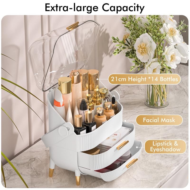 NestOrganix Makeup Organizer Skincare Organizers - Cosmetic Display Cases with