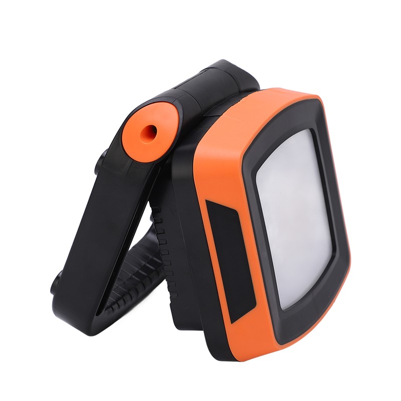 Orange Portable Rechargeable Work Light LED Flood Lights Folding Stand