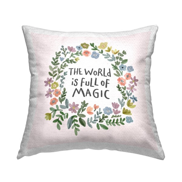 Stupell Industries Full of Magic Uplifting Flower Wreath Quote Outdoor