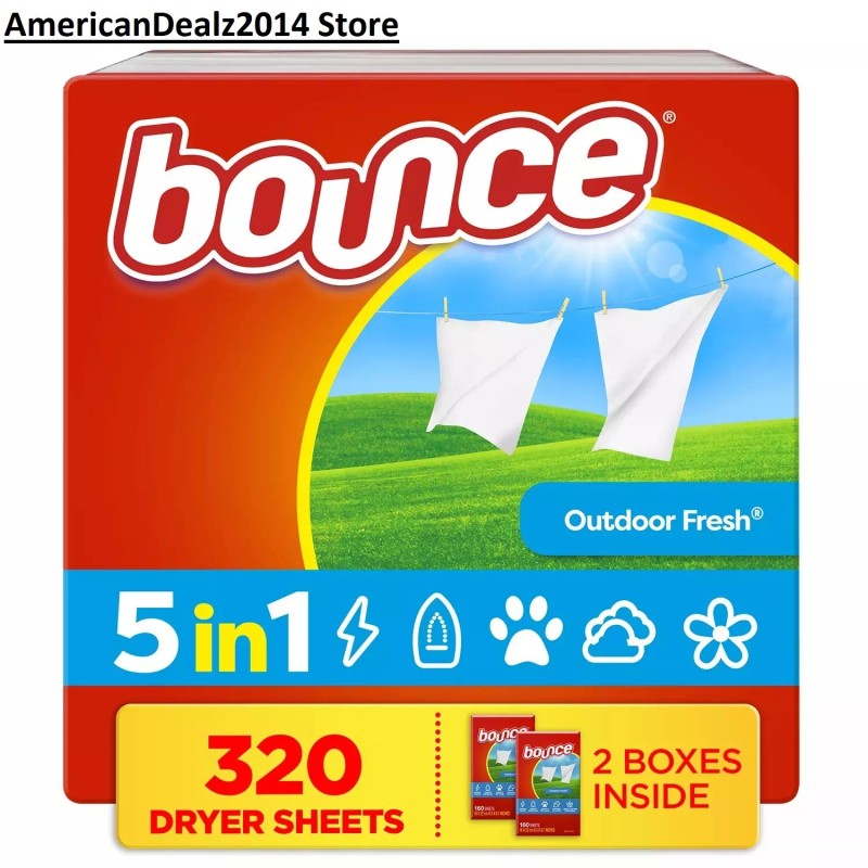 Bounce Fabric Softener Dryer Sheet Outdoor Fresh (2 x 160