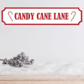 Candy Cane Lane Christmas Street Sign - Transform Your Space with Enchanting Holiday Decor - Wall Art - Festive Home Decoration Signage (Small - 290mm x 63mm, Acrylic Indoor & Outdoor Use)