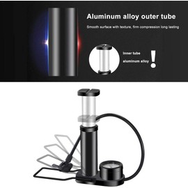 MASO Car Bicycle Foot Pump with Pressure Gauge and Inflation Needle, Portable Bicycle Tyre Pump, Car, Motorcycle, Ball, High Pressure Pump, Universal Presta and Schrader Valve (Blue)