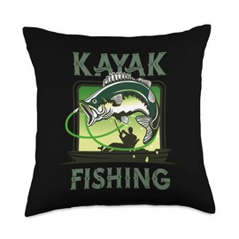 Kayak fishing Kayak trailer, Boat Kayakking Throw Pillow
