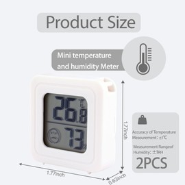 2 PCS Room Thermometer, Hygrometer Thermometer, Monitor Room Temperature Measuring Device, with Comfort Indicator Face Icon, Baby Room Greenhouse Home Reptile Terrarium Office Use